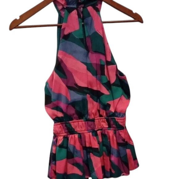 Nine West Green Pink Halter Top Women’s Small Summer Tank - Picture 3 of 5